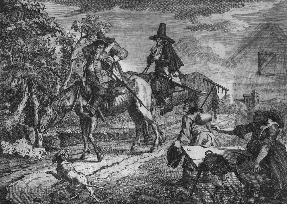 Hudibras zieht aus, Platte II, aus 'Hudibras' von Samuel Butler, 1726