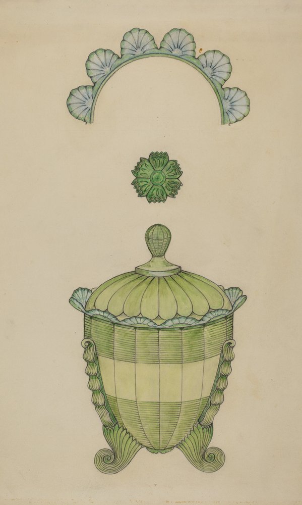Gedeckte Glasschale für Zucker, 1936 von William McAuley