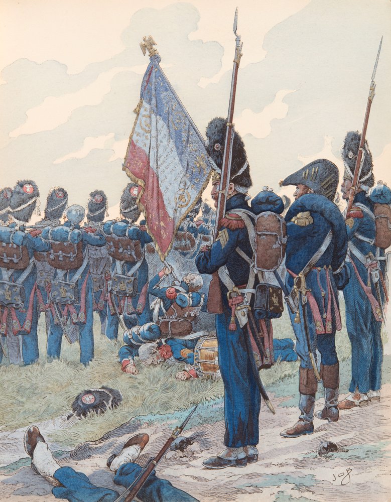 Jacques Marie Gaston Onfroy de Breville dit JOB (1858-1931) - Das letzte Karree bei Waterloo (18. Juni 1815), Privatsammlung von pseudonym for Jacques Onfroy de Bréville Job