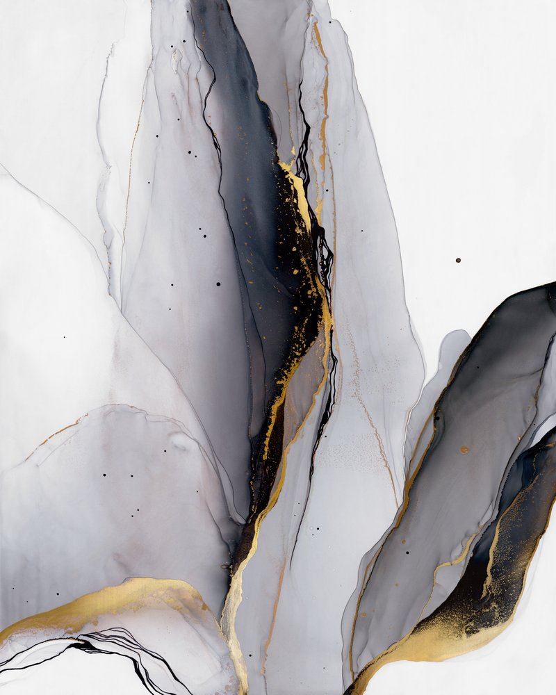 Eleganter Gold-Grau-Fluss von Alevtina Shelest