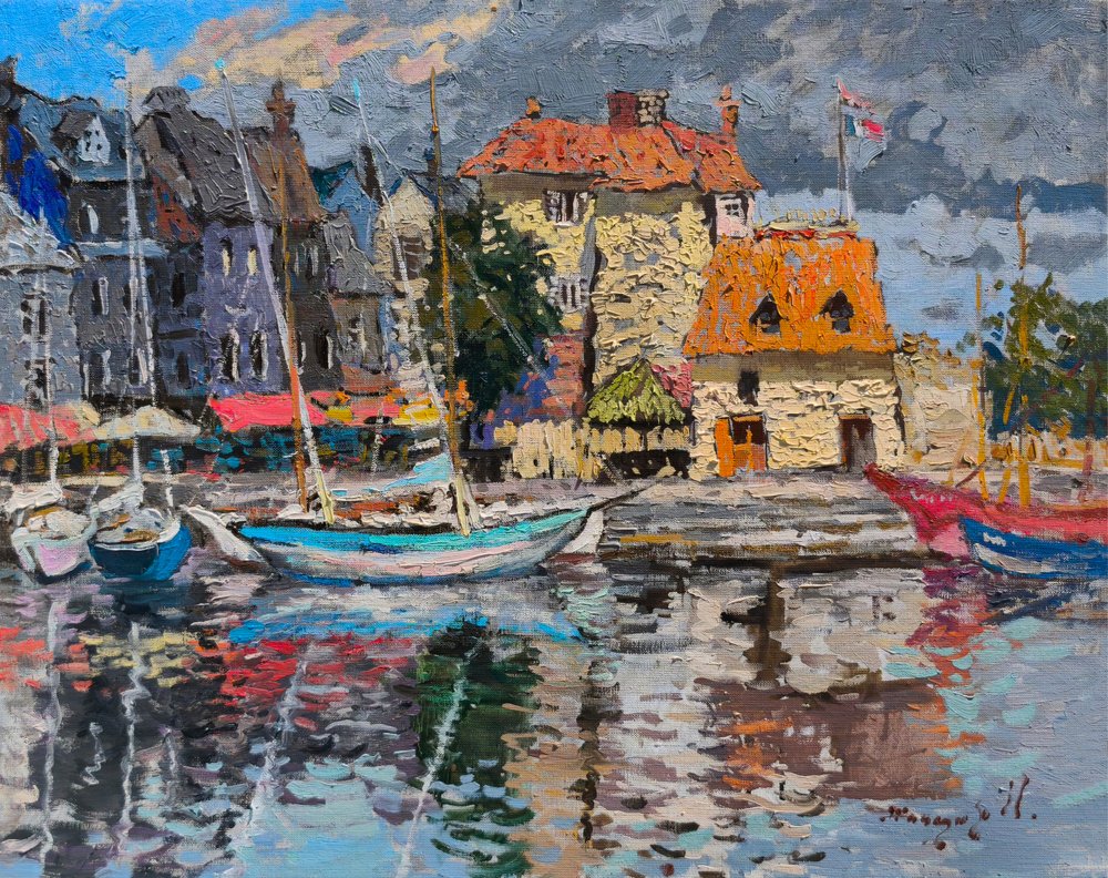 Bunter Hafen von Honfleur von Alexander Shandor