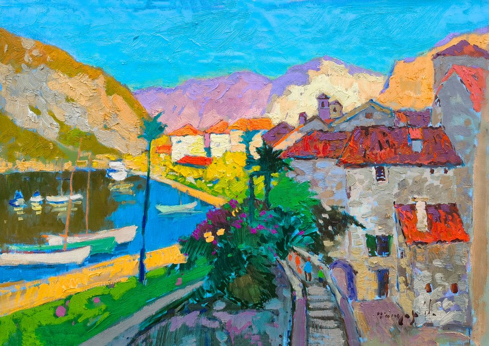 Buntes Mediterranes Dorf von Alexander Shandor