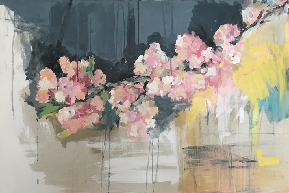 Rosa Blumen-Abstract von Alice White