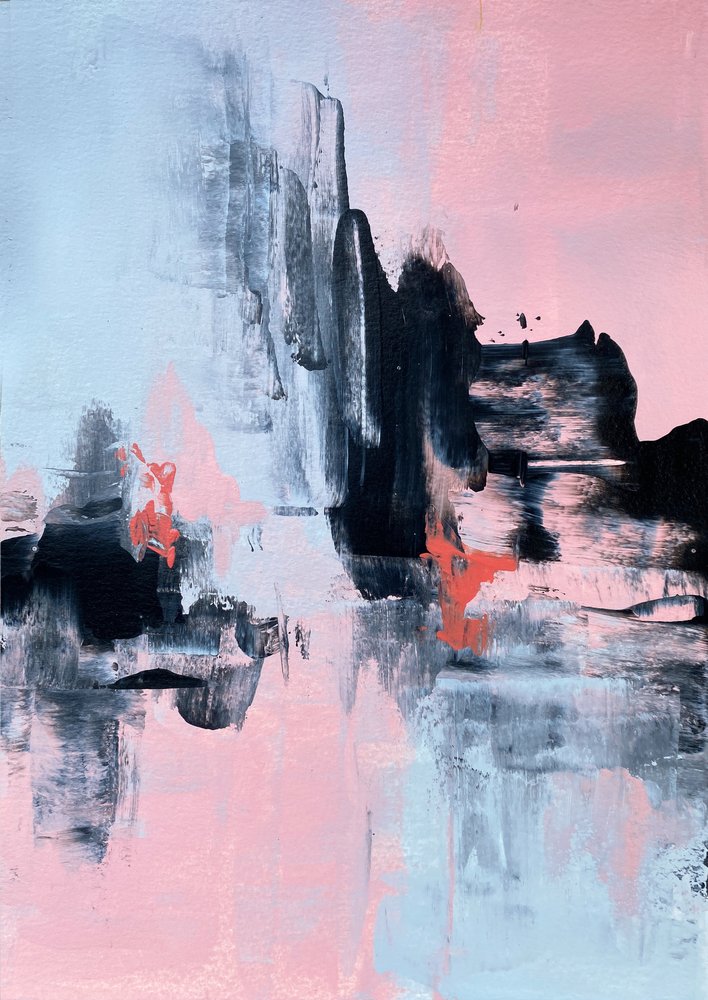 Modernes Abstraktes Pink-Blau von Alyson Storms