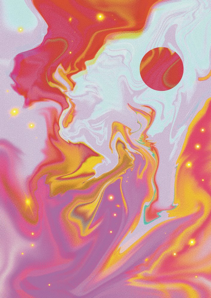 Lebendiger Flüssiger Planetenglanz von Amy Louise Baker