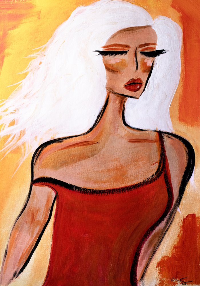 Stilvolle Frau in Rot von Amy Straley