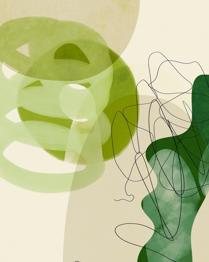 Gemalte Linien Grün Tan 3 von Ana Rut Bre