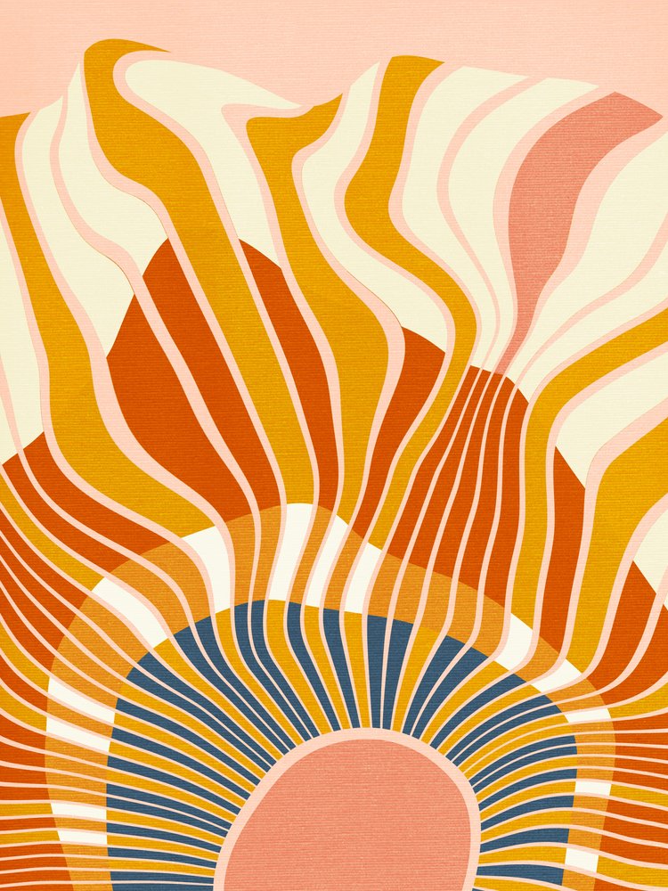 Regenbogen Plus Formen Blau Senf 12 von Ana Rut Bre