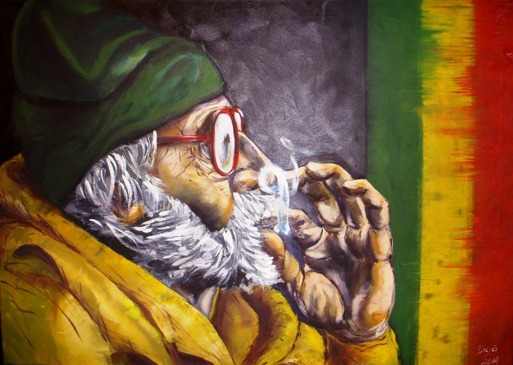 Rauchender Rasta-Mann von Anda Bieza