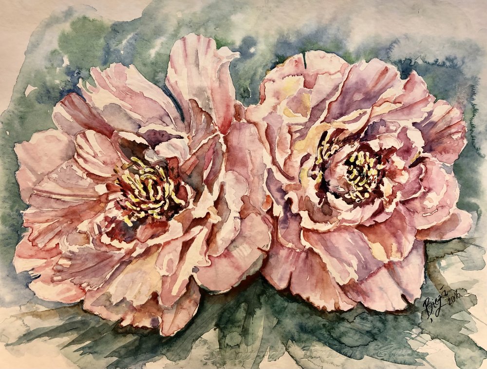 Lebendige rosa Pfingstrosen von Anda Bieza