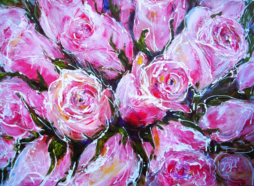Lebendige Rosa Rosen von Anda Bieza