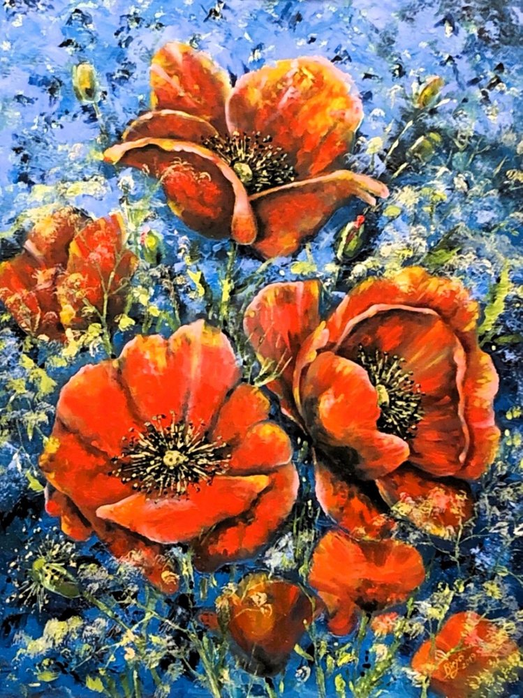 Vibrante rote Mohnblumen von Anda Bieza