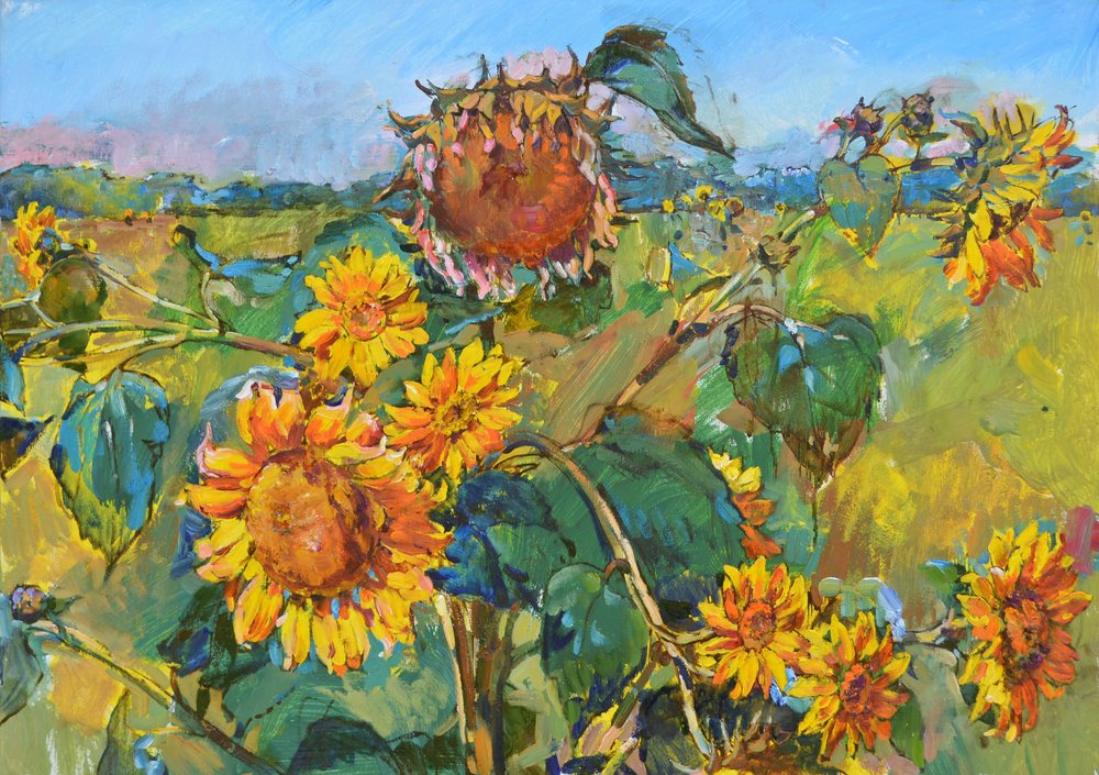 Goldenes Sonnenblumenfeld von Andrii Kutsachenko