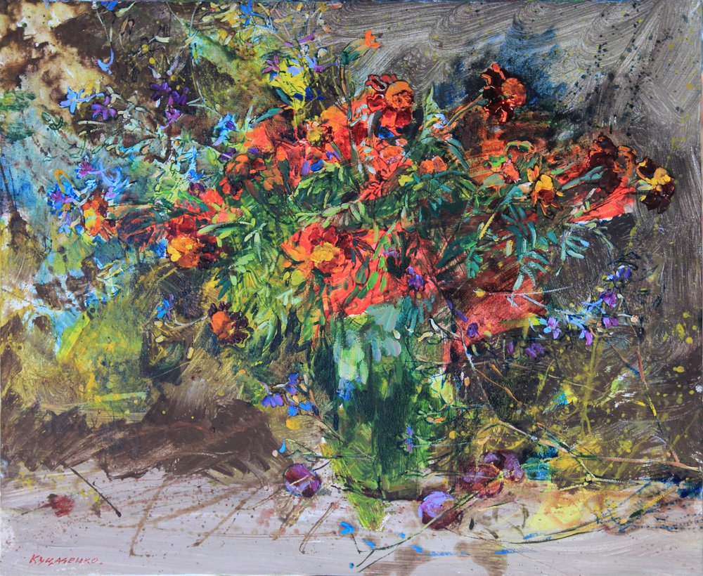 Lebhaftes Blumenbouquet von Andrii Kutsachenko