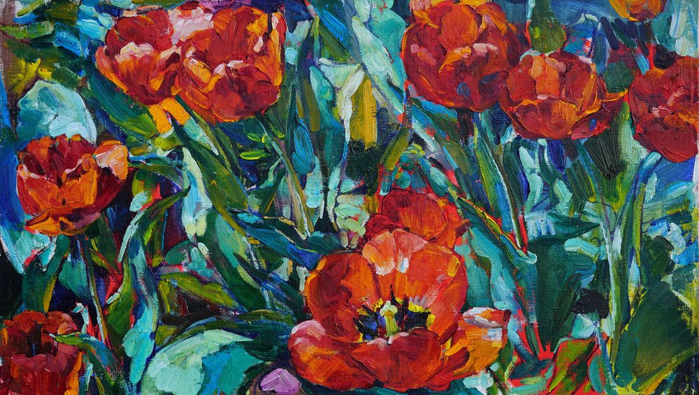 Lebendige Rote Tulpen von Andrii Kutsachenko