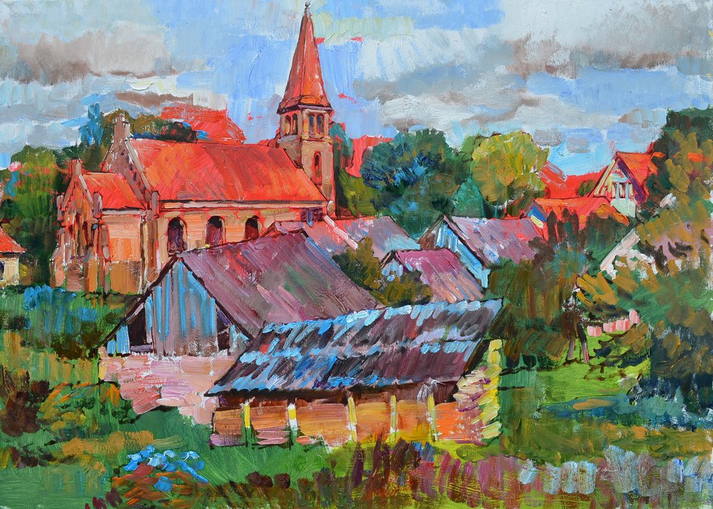 Lebhafte Dorfkirche von Andrii Kutsachenko