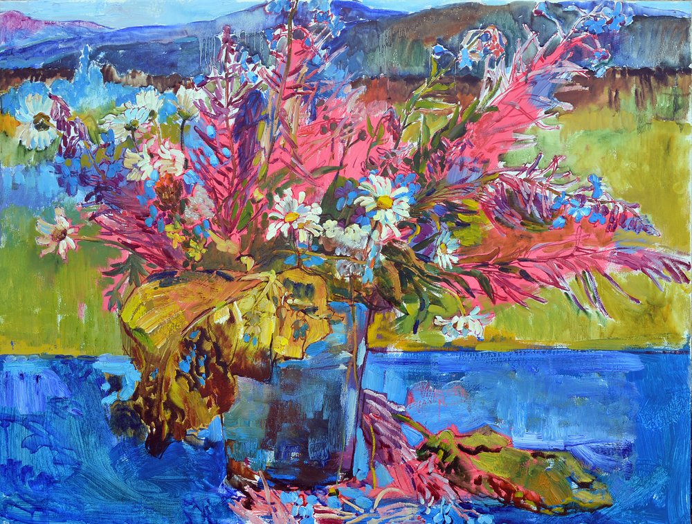 Lebendiger Wildblumenstrauß von Andrii Kutsachenko