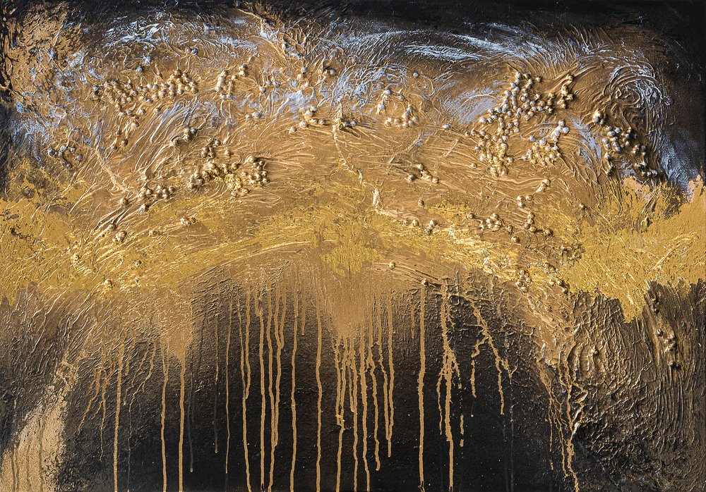 Geschmolzener Goldfluss von Anete Purina-Purite