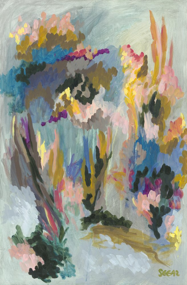 Lebendiges florales Abstrakt von Angela Seear