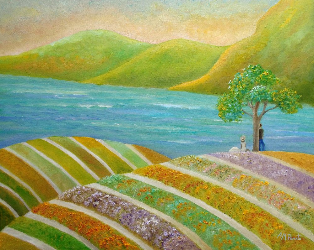 Bunte Seenfelder von Angeles M. Pomata