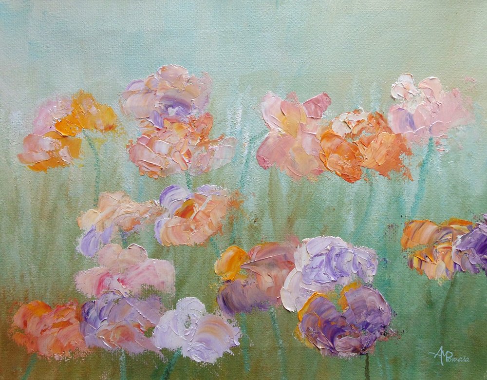 Bunte strukturierte Blüten von Angeles M. Pomata