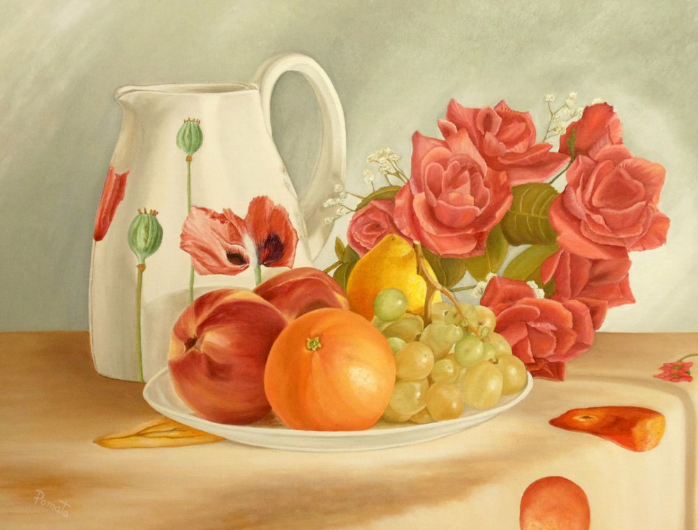Frische Früchte und Blüten von Angeles M. Pomata