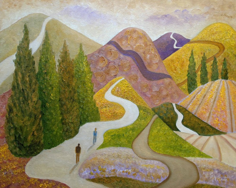 Friedliche Reise durch Hügel von Angeles M. Pomata