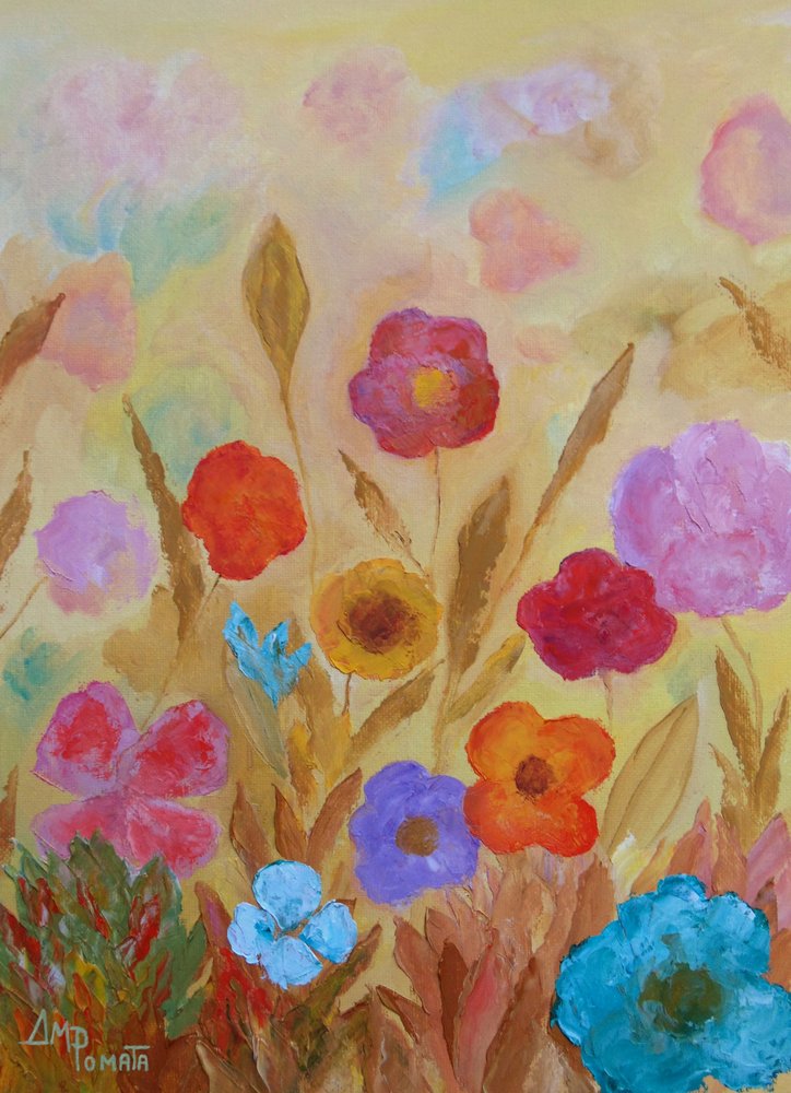 Lebendige Gartenblüten von Angeles M. Pomata