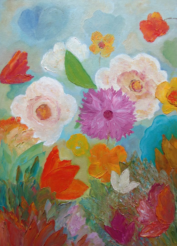 Lebendige Gartenblüten von Angeles M. Pomata