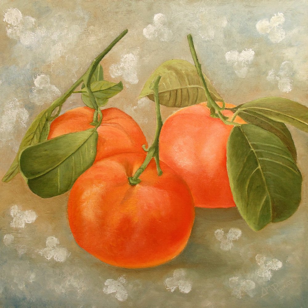 Lebendiges oranges Stillleben von Angeles M. Pomata