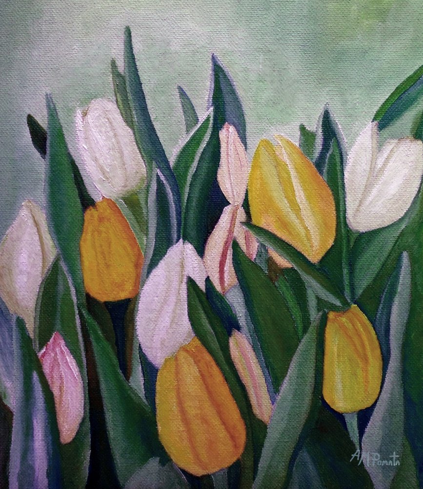 Lebendige Frühlings-Tulpen von Angeles M. Pomata