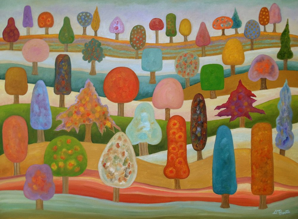 Leuchtende Baumlandschaft von Angeles M. Pomata