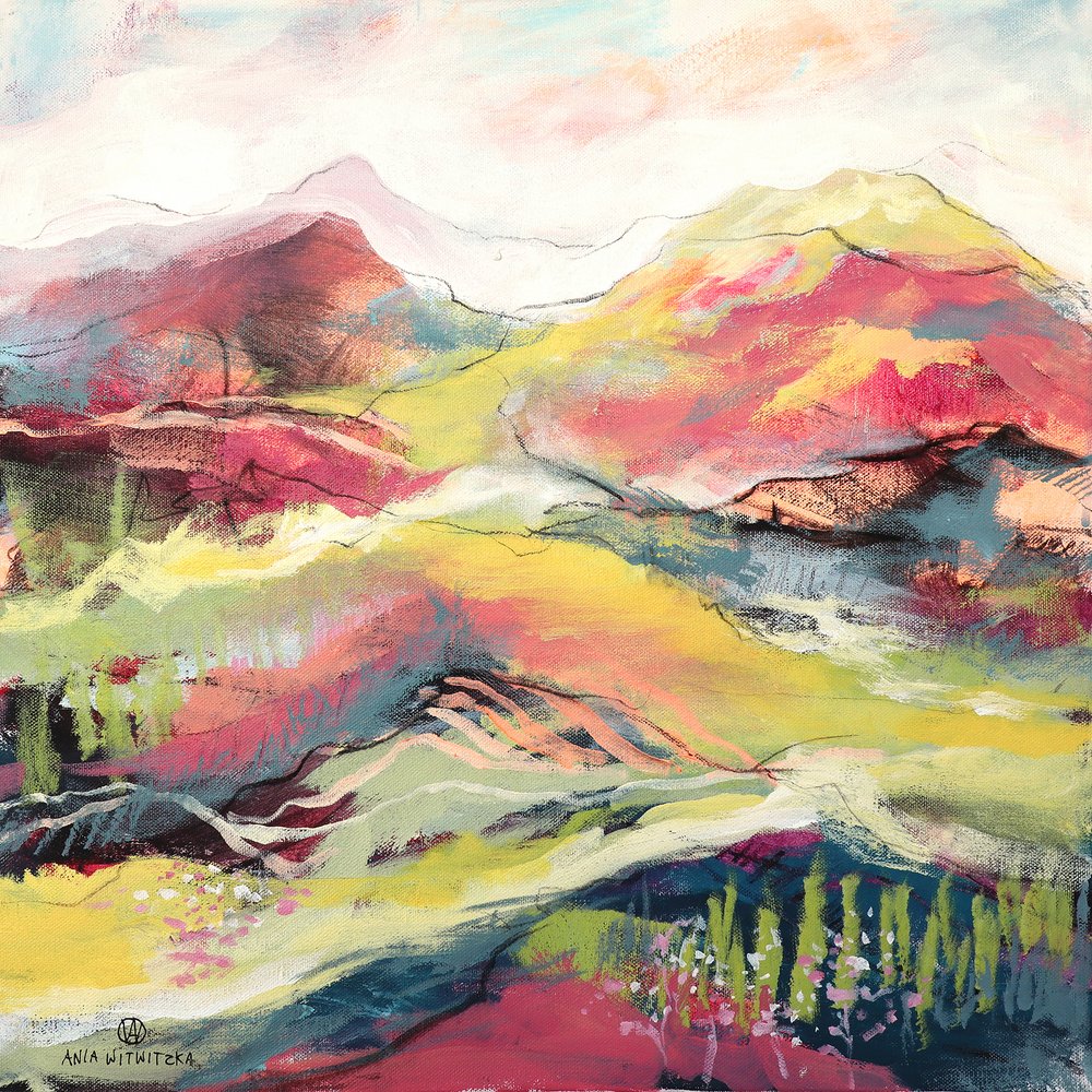 Bunte abstrakte Berge von Ania Witwitzka