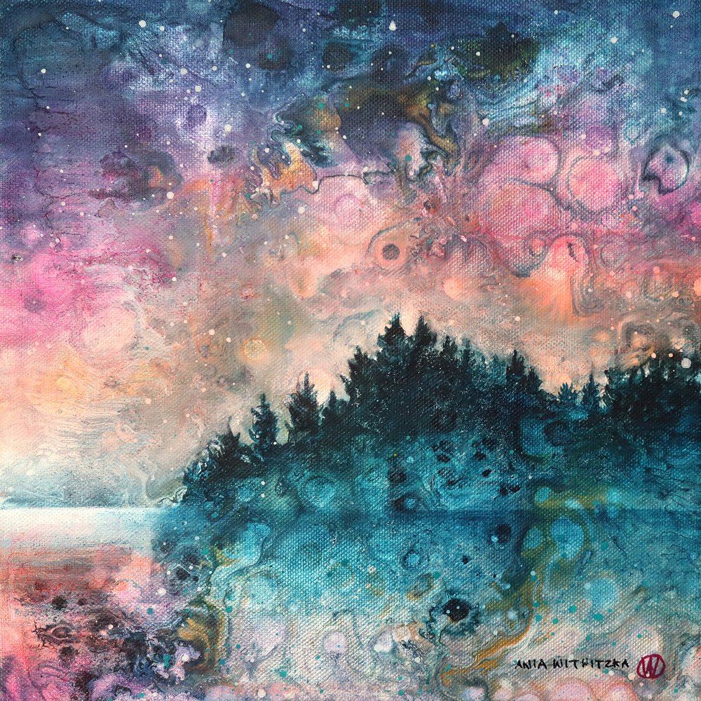 Kosmischer Waldsee von Ania Witwitzka