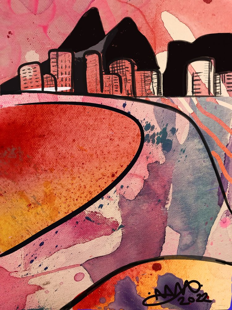 Lebendige abstrakte Stadt von Anna Viklund