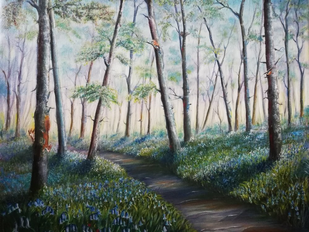 Blaue Glockenblumen-Waldweg von Annette Armitage