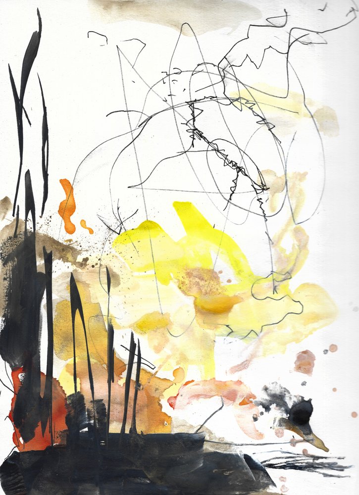 Abstrakte Goldene Schilfrohre von Annick