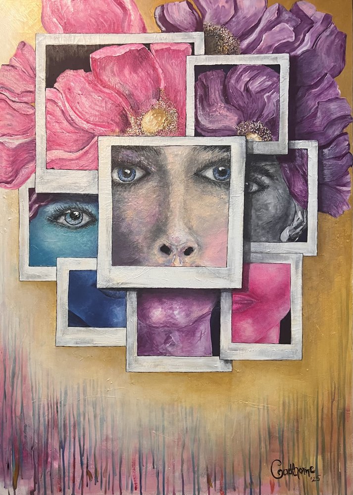 Bunte Gesichter und Blumen von Augustus Caelthorne