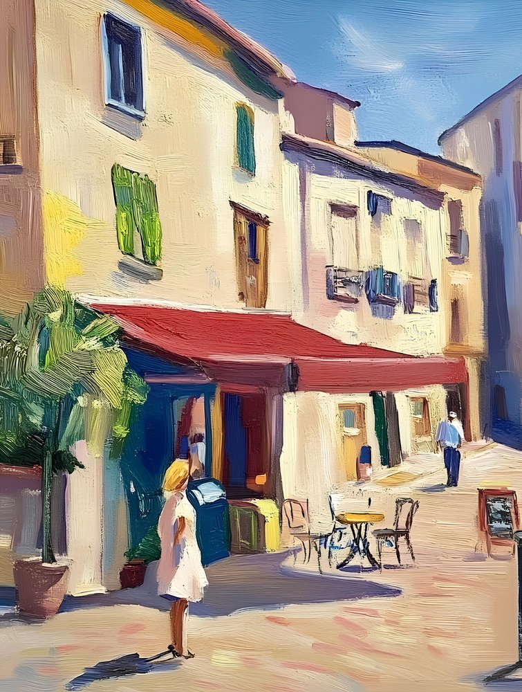 Charmantes europäisches Café auf der Straße von Avanesova Elena