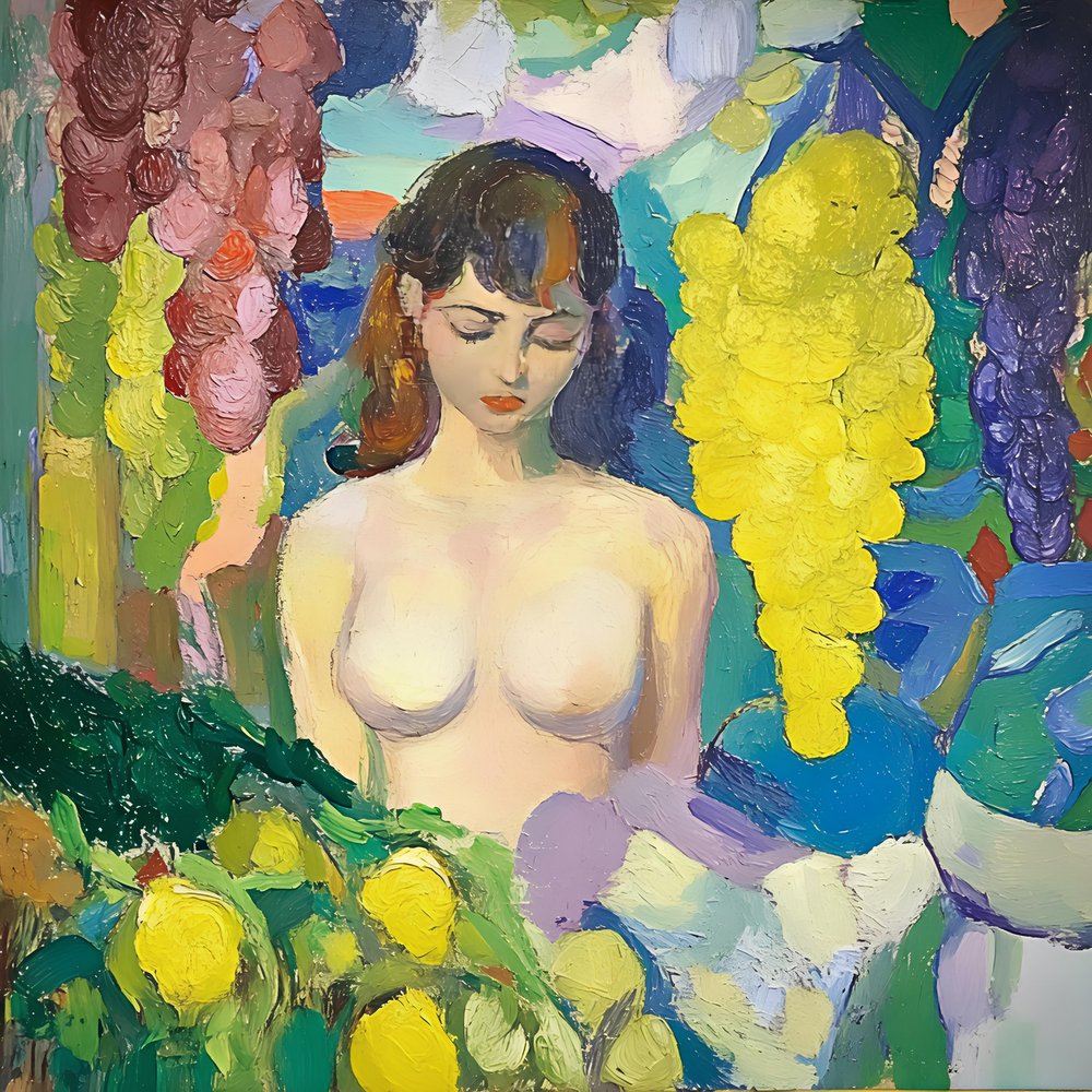 Serene Frau mit Obst von Avanesova Elena