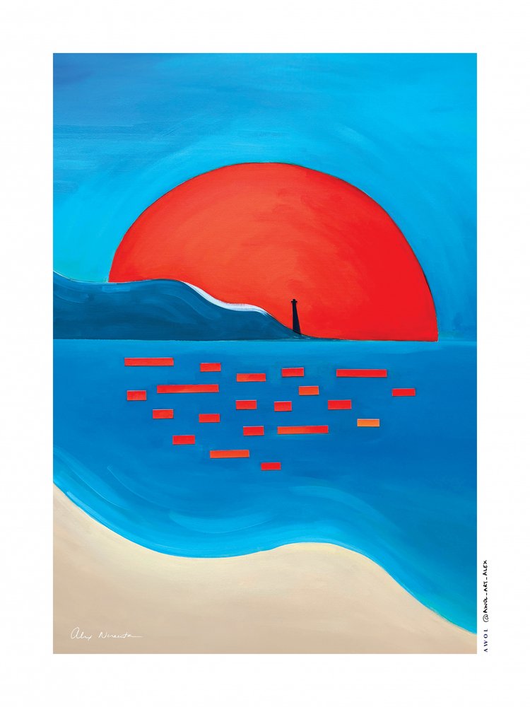 Roter Sonnen-Leuchtturm von Awol Art Alex