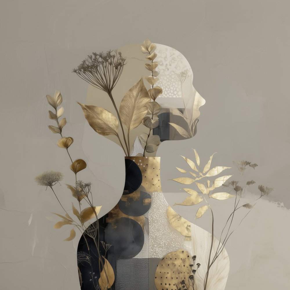 Goldene botanische Silhouette von Bella Eve