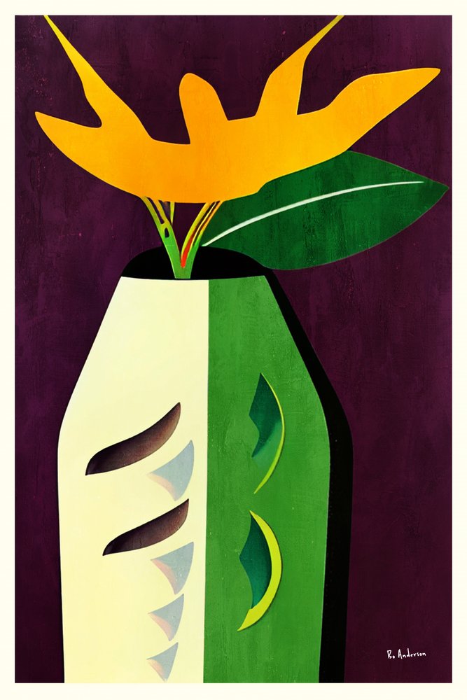 Modernes Blumen-Stillleben von Bo Anderson