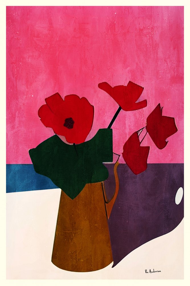 Lebendige Mohnblumen Stillleben von Bo Anderson