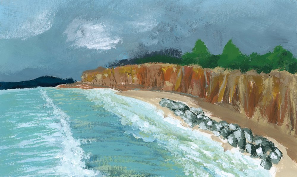Stürmische Küstenlandschaft von Breanna Megan Studio