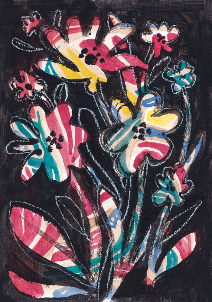 Bunte gestreifte Blumen von Catalina Somolinos