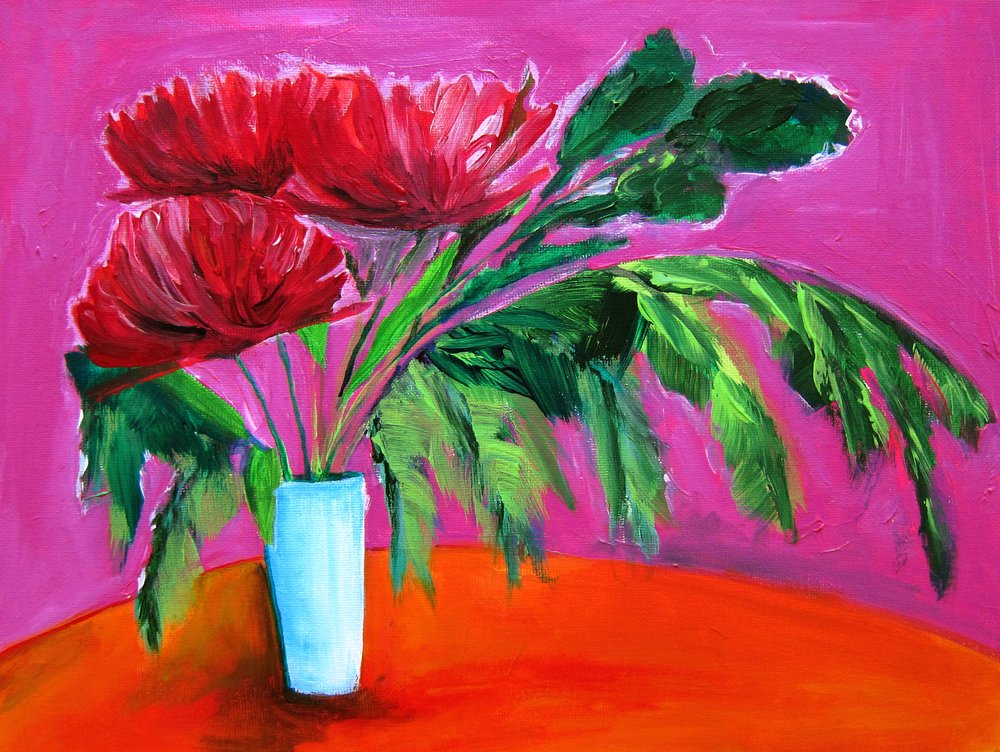 Lebhafte rote Blumen von Christine Lindstrom
