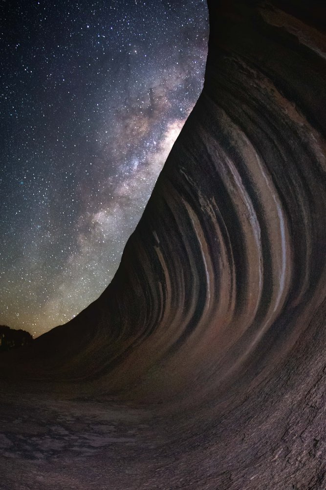 Milchstraße über Wave Rock von Christoph Schaarschmidt