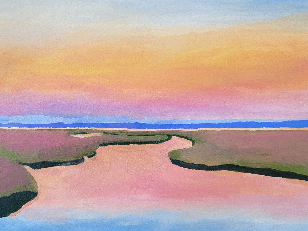 Ruhiger Fluss Sonnenuntergang von Claire Whitehead