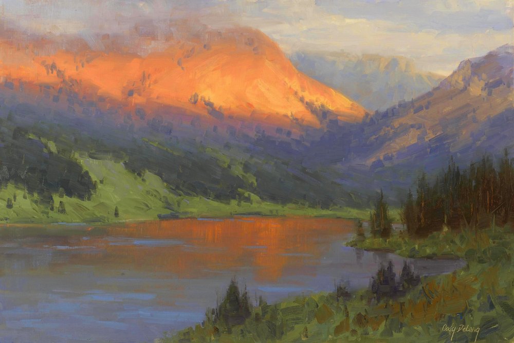 Goldener Bergsee-Glühen von Cody DeLong
